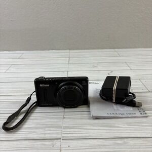 Nikon COOLPIX S9600 12.1MP Digital Camera Black w/Charger & Manual
